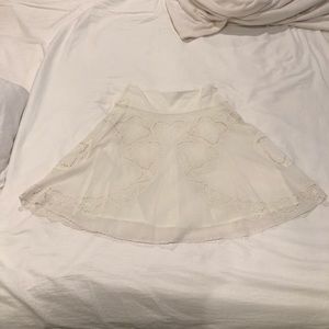 BCBG Eyelet Cotton Skirt White